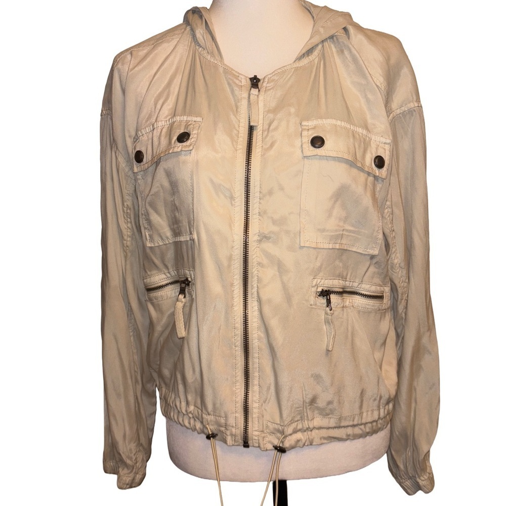 Marrakech Anthropologie Women's Cream Utility Jacket with Hood. Small. Like new